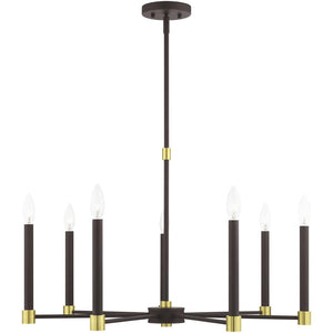 HomeRoots Seven Light Dimmable Chandelier – Modern Steel Shades for Stunning Illumination & Versatile Style 687489