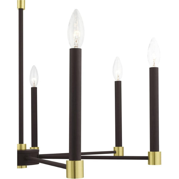 HomeRoots Seven Light Dimmable Chandelier – Modern Steel Shades for Stunning Illumination & Versatile Style 687489
