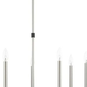 HomeRoots Seven Light Dimmable Chandelier - Modern Steel Shades for Versatile Illumination in Any Space 687490