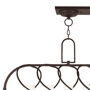 HomeRoots Seven Light Dimmable Chandelier - Modern Cylinder Shades for Stylish Dining Rooms & Living Spaces 687492