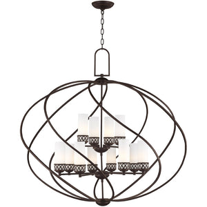 HomeRoots Twelve Light Dimmable Chandelier - Contemporary Steel Shades, Stylish Cylinder Design for Any Space 687493