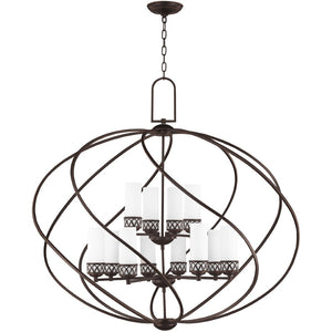 HomeRoots Twelve Light Dimmable Chandelier - Contemporary Steel Shades, Stylish Cylinder Design for Any Space 687493