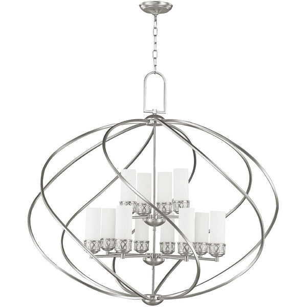 HomeRoots Twelve Stunning Dimmable Chandelier with Steel Shades – Modern Elegance for Dining & Living Spaces 687494