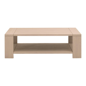 Essentials for Living Sur Outdoor Coffee Table Solid Teak Wood Washed Finish with Lower Shelf for Patio 6875.W-ET