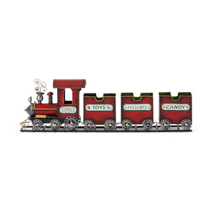 Christopher Knight Home® - Noble House - - Dark Red Metal Train With Three Cars Decor