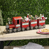 Christopher Knight Home® - Noble House - - Dark Red Metal Train With Three Cars Decor