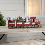 Christopher Knight Home® - Noble House - - Dark Red Metal Train With Three Cars Decor