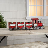 Christopher Knight Home® - Noble House - - Dark Red Metal Train With Three Cars Decor