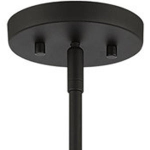 HomeRoots Black Dimmable Four-Light Chandelier with Cylinder Shades - Modern Minimalist Illumination Fixture 687504