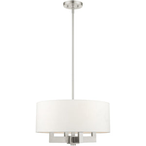 HomeRoots Four Light Dimmable Chandelier with Cylinder Shades - Modern Steel Design for Stylish Room Ambiance 687505