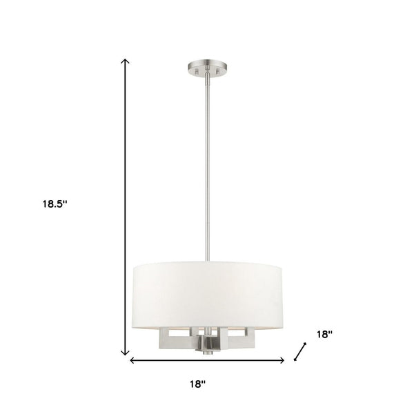 HomeRoots Four Light Dimmable Chandelier with Cylinder Shades - Modern Steel Design for Stylish Room Ambiance 687505