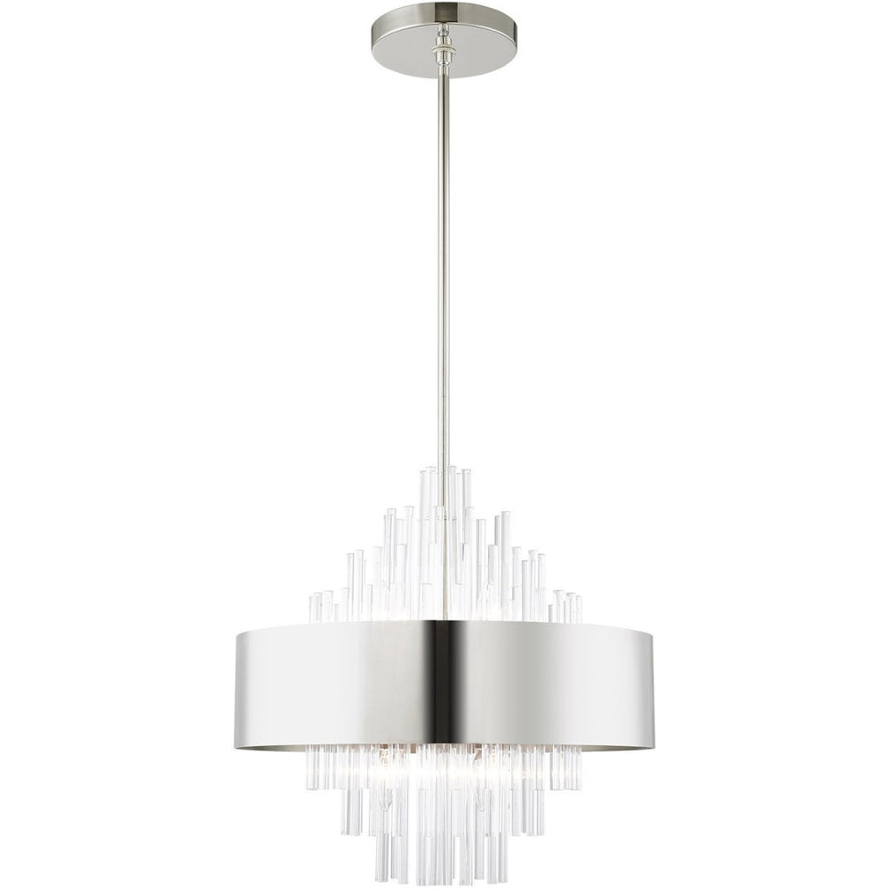 HomeRoots Eight Light Dimmable Chandelier – Modern Cylinder Design with Shades for Warm Ambiance & Versatility 687509
