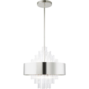 HomeRoots Eight Light Dimmable Chandelier – Modern Cylinder Design with Shades for Warm Ambiance & Versatility 687509