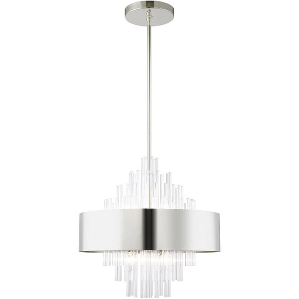 HomeRoots Eight Light Dimmable Chandelier – Modern Cylinder Design with Shades for Warm Ambiance & Versatility 687509