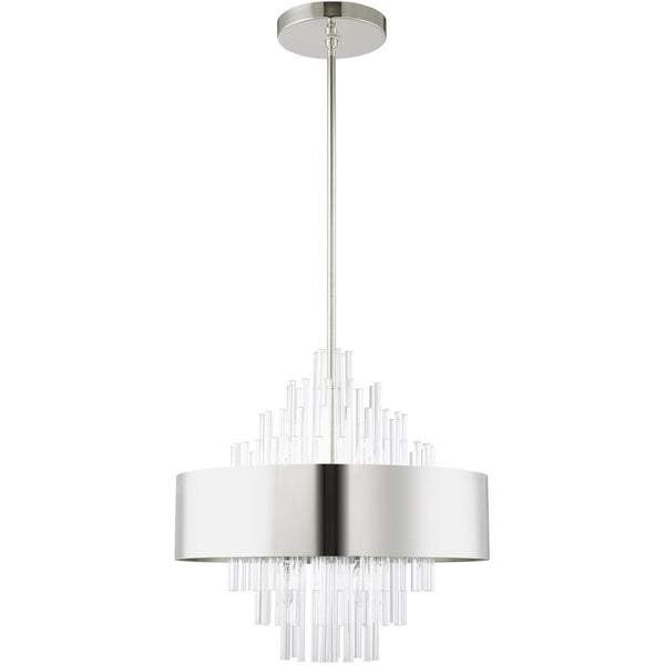 HomeRoots Eight Light Dimmable Chandelier – Modern Cylinder Design with Shades for Warm Ambiance & Versatility 687509