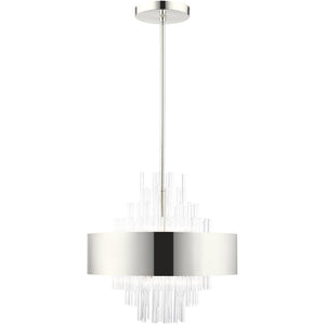 HomeRoots Eight Light Dimmable Chandelier – Modern Cylinder Design with Shades for Warm Ambiance & Versatility 687509