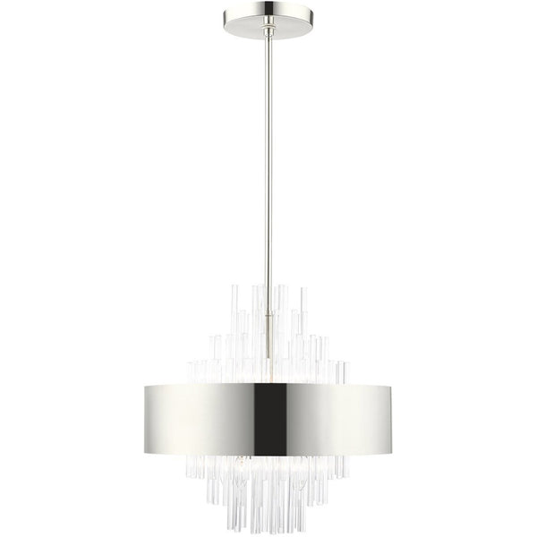 HomeRoots Eight Light Dimmable Chandelier – Modern Cylinder Design with Shades for Warm Ambiance & Versatility 687509