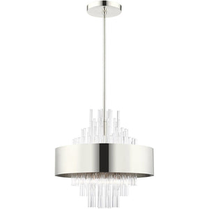 HomeRoots Eight Light Dimmable Chandelier – Modern Cylinder Design with Shades for Warm Ambiance & Versatility 687509