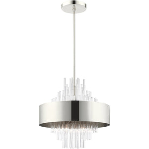 HomeRoots Eight Light Dimmable Chandelier – Modern Cylinder Design with Shades for Warm Ambiance & Versatility 687509