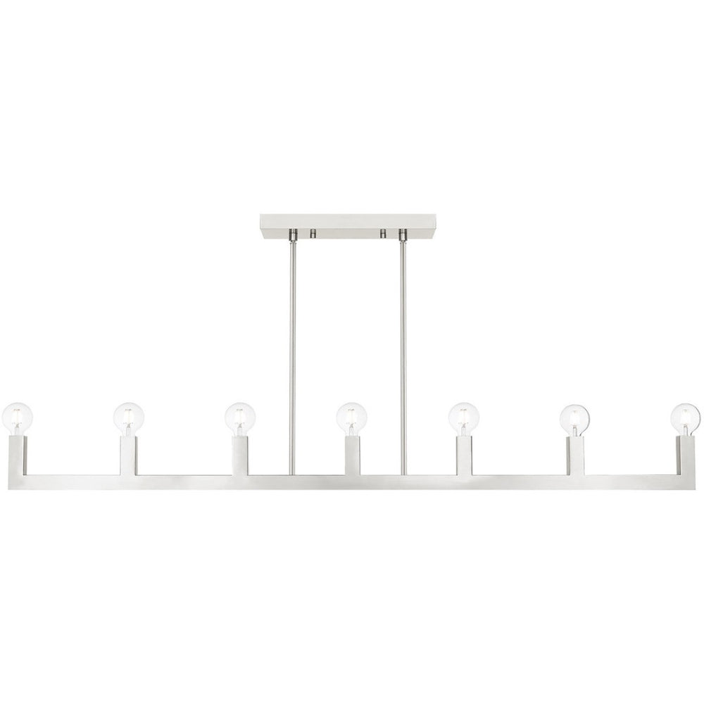 HomeRoots Seven Light Dimmable Chandelier with Cylindrical Shades for Modern Illumination in Any Space 687512