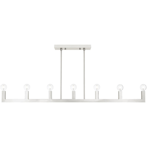 HomeRoots Seven Light Dimmable Chandelier with Cylindrical Shades for Modern Illumination in Any Space 687512