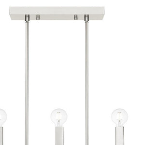 HomeRoots Seven Light Dimmable Chandelier with Cylindrical Shades for Modern Illumination in Any Space 687512