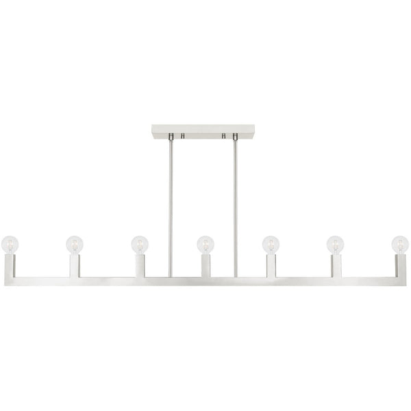 HomeRoots Seven Light Dimmable Chandelier with Cylindrical Shades for Modern Illumination in Any Space 687512