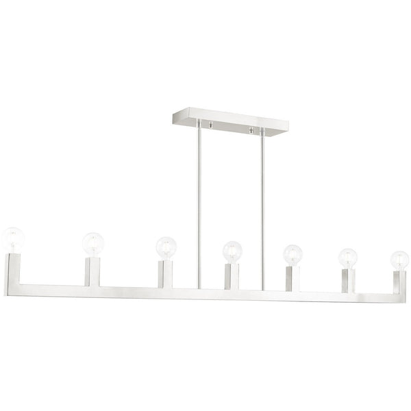 HomeRoots Seven Light Dimmable Chandelier with Cylindrical Shades for Modern Illumination in Any Space 687512