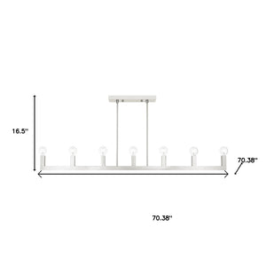 HomeRoots Seven Light Dimmable Chandelier with Cylindrical Shades for Modern Illumination in Any Space 687512