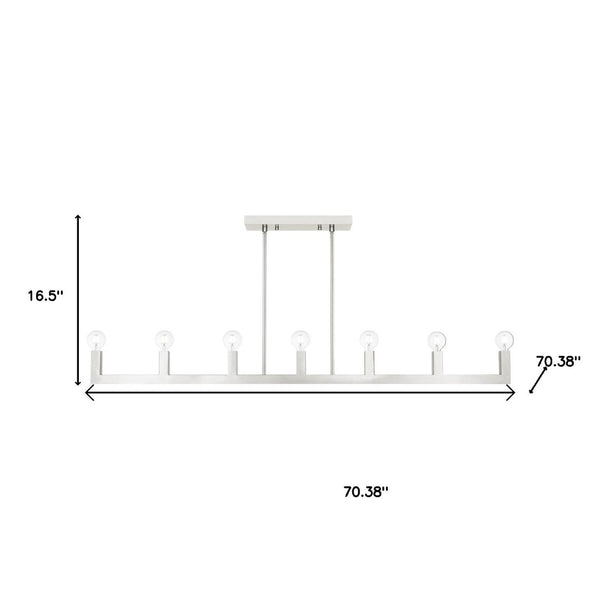 HomeRoots Seven Light Dimmable Chandelier with Cylindrical Shades for Modern Illumination in Any Space 687512