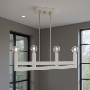 HomeRoots Four Light Dimmable Chandelier - Modern Cylinder Design with Adjustable Shades for Versatile Spaces 687513