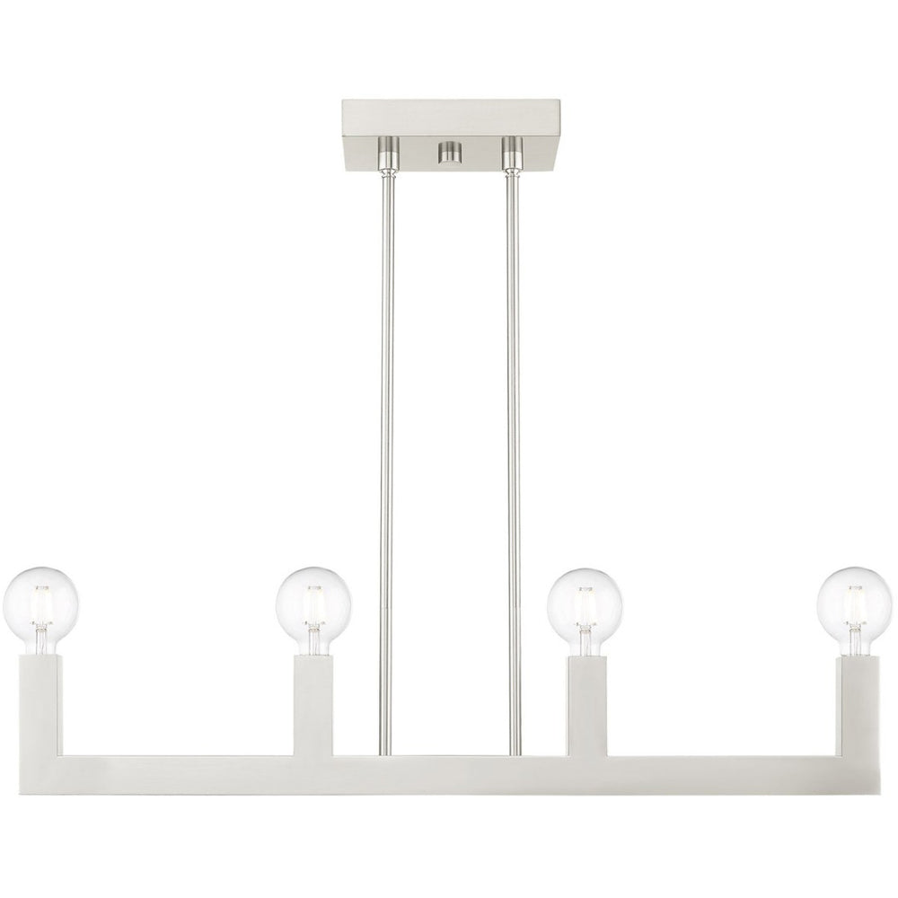 HomeRoots Four Light Dimmable Chandelier - Modern Cylinder Design with Adjustable Shades for Versatile Spaces 687513