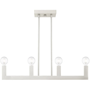 HomeRoots Four Light Dimmable Chandelier - Modern Cylinder Design with Adjustable Shades for Versatile Spaces 687513