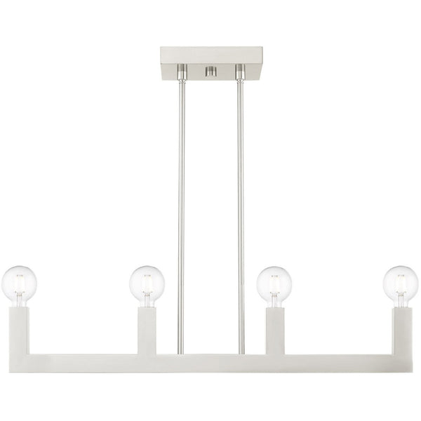 HomeRoots Four Light Dimmable Chandelier - Modern Cylinder Design with Adjustable Shades for Versatile Spaces 687513