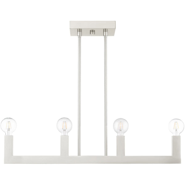 HomeRoots Four Light Dimmable Chandelier - Modern Cylinder Design with Adjustable Shades for Versatile Spaces 687513