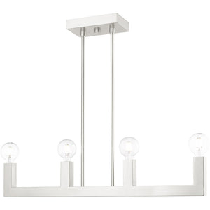 HomeRoots Four Light Dimmable Chandelier - Modern Cylinder Design with Adjustable Shades for Versatile Spaces 687513