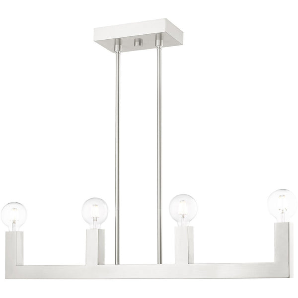 HomeRoots Four Light Dimmable Chandelier - Modern Cylinder Design with Adjustable Shades for Versatile Spaces 687513