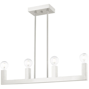 HomeRoots Four Light Dimmable Chandelier - Modern Cylinder Design with Adjustable Shades for Versatile Spaces 687513