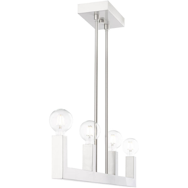 HomeRoots Four Light Dimmable Chandelier - Modern Cylinder Design with Adjustable Shades for Versatile Spaces 687513