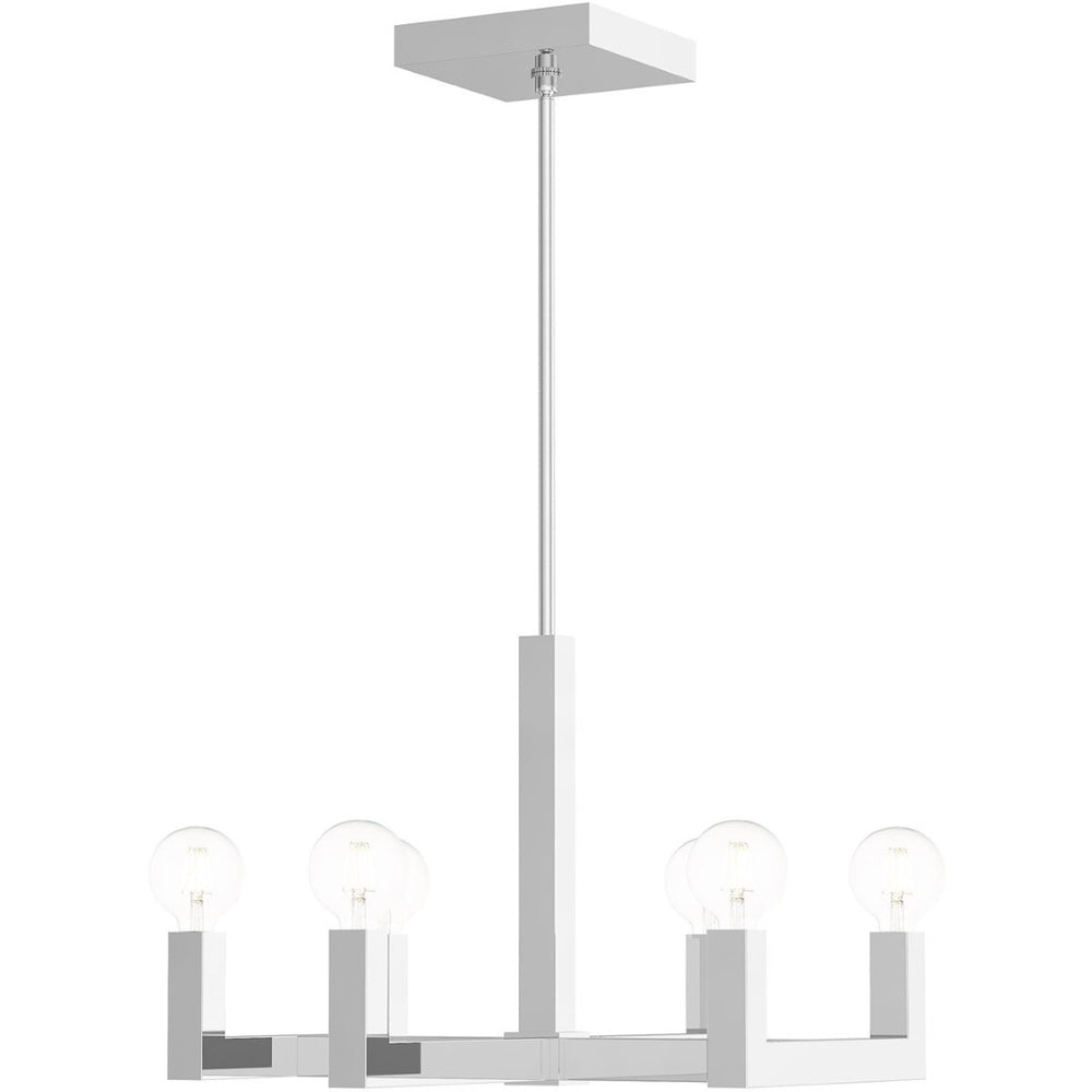 HomeRoots Six Light Dimmable Chandelier with Shades – Modern Design for Ambient Illumination in Any Room 687515
