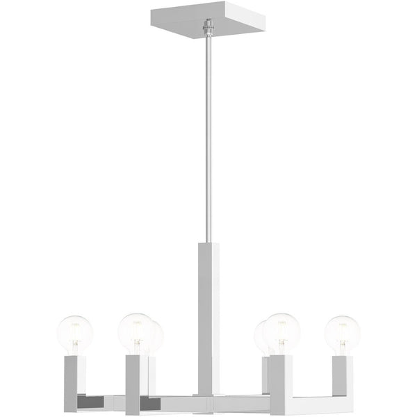 HomeRoots Six Light Dimmable Chandelier with Shades – Modern Design for Ambient Illumination in Any Room 687515