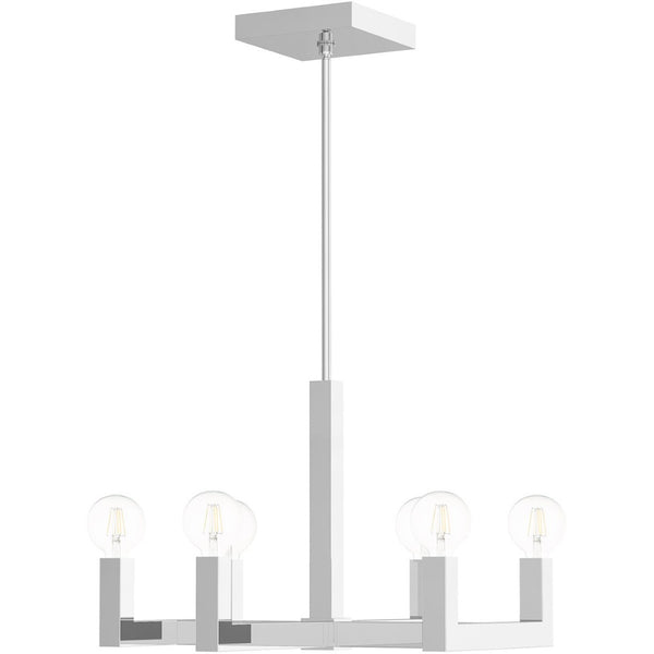 HomeRoots Six Light Dimmable Chandelier with Shades – Modern Design for Ambient Illumination in Any Room 687515