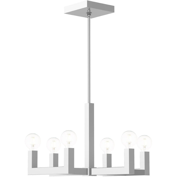 HomeRoots Six Light Dimmable Chandelier with Shades – Modern Design for Ambient Illumination in Any Room 687515