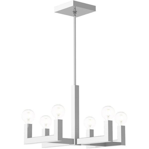 HomeRoots Six Light Dimmable Chandelier with Shades – Modern Design for Ambient Illumination in Any Room 687515