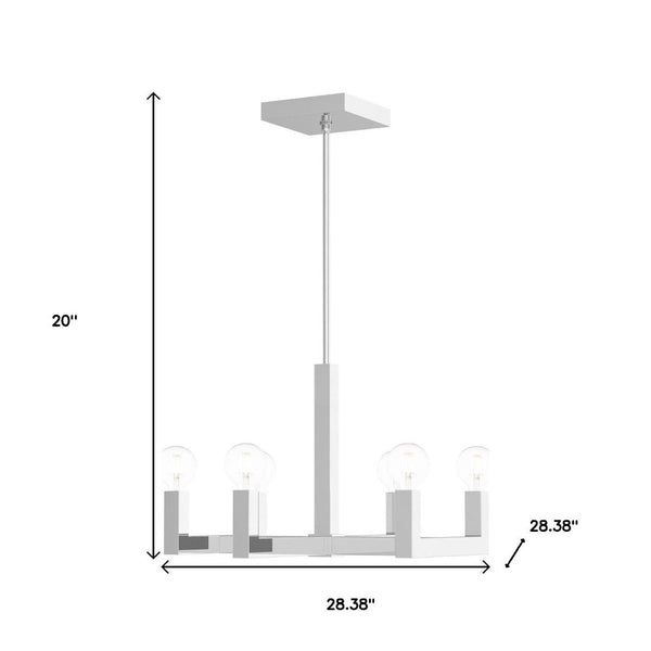 HomeRoots Six Light Dimmable Chandelier with Shades – Modern Design for Ambient Illumination in Any Room 687515