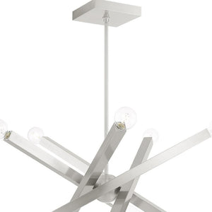 HomeRoots Ten Light Dimmable Chandelier – Modern Cylindrical Design with Shades for Elegant Living Spaces 687517