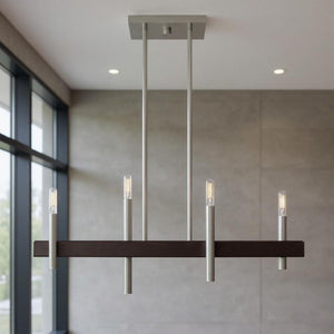 HomeRoots Four Light Dimmable Chandelier - Modern Cylinder Shades for Versatile Illumination & Style Upgrade 687520