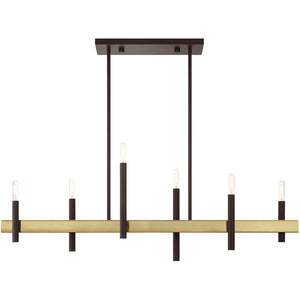 HomeRoots Six Light Dimmable Chandelier - Modern Steel Design with Cylinder Shades for Versatile Lighting Ambiance 687521