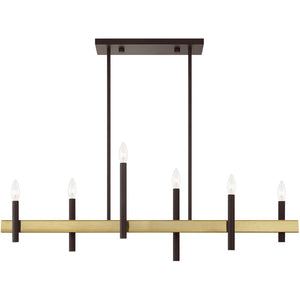 HomeRoots Six Light Dimmable Chandelier - Modern Steel Design with Cylinder Shades for Versatile Lighting Ambiance 687521