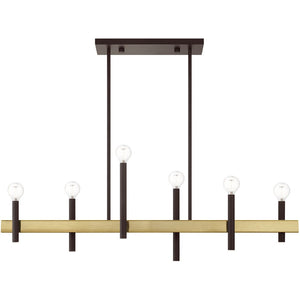 HomeRoots Six Light Dimmable Chandelier - Modern Steel Design with Cylinder Shades for Versatile Lighting Ambiance 687521